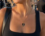 Black Gold Football Necklace Stainless Steel Saints Steelers