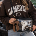 Genuine Football Leather Bow Purse Bag Charm