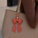 Rust Leather Bow Purse Bag Charm