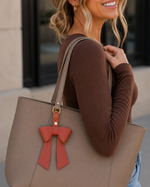 Rust Leather Bow Purse Bag Charm