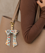 Fall Leopard Leather Bow Purse Bag Charm