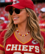 Chiefs Beaded Necklace with Interchangeable Football Pendant