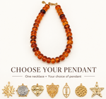 Amber Beaded Necklace with Removable Pendant Option