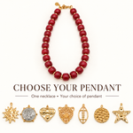 Burgundy Beaded Necklace with Removable Pendant Option