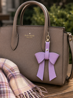 Lilac Leather Bow Purse Bag Charm