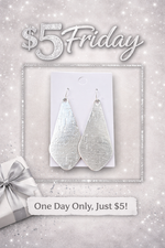 Silver Em Corkleather Earrings
