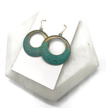 Patina Turquoise Circle Cutout Earrings