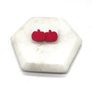 Red Pumpkin Stud Earrings
