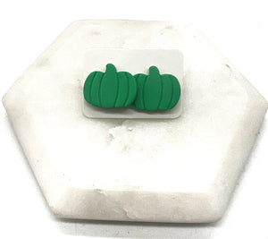 Green Pumpkin Stud Earrings