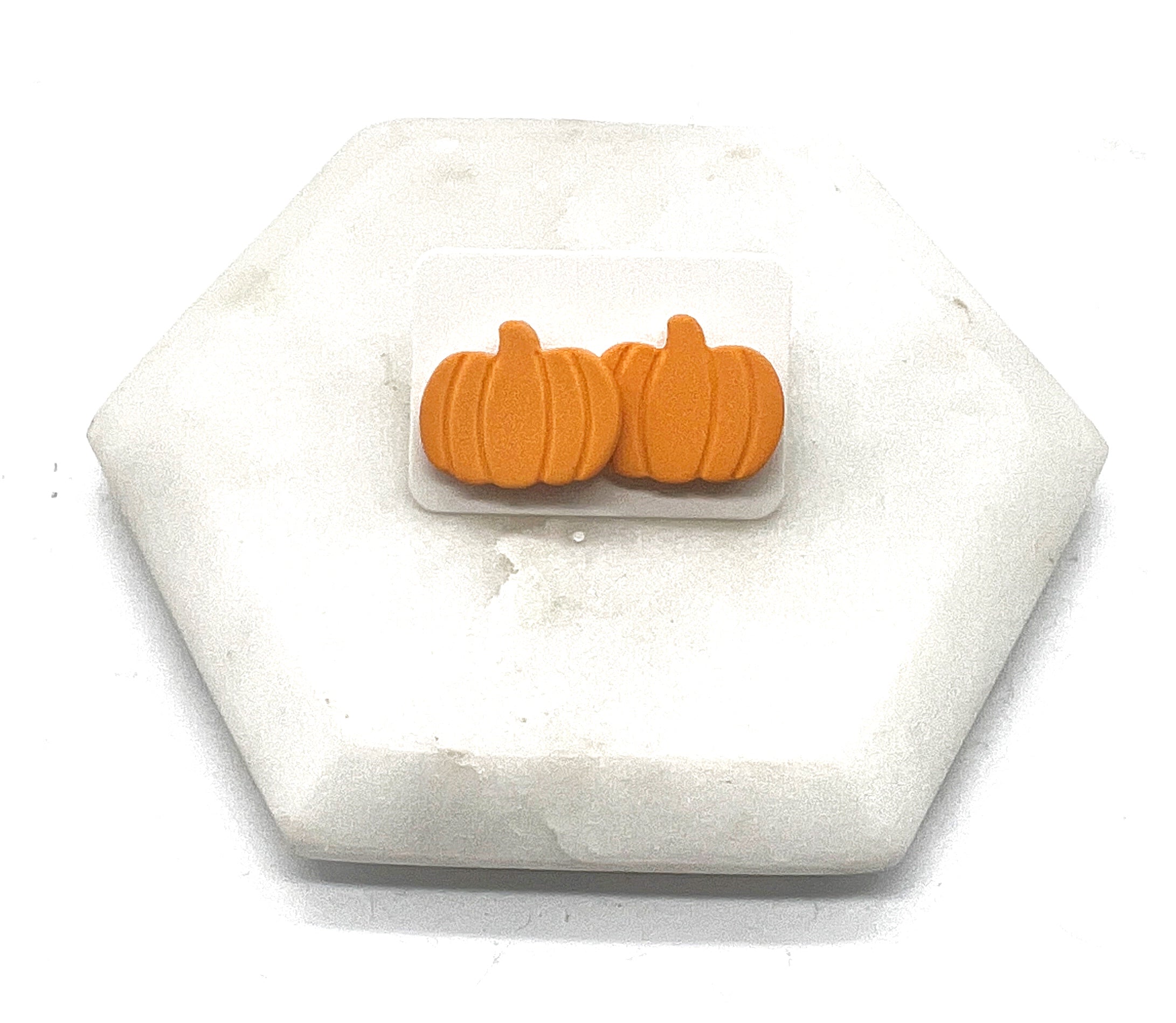 Orange Pumpkin Stud Earrings