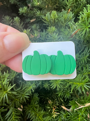 Green Pumpkin Stud Earrings