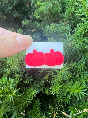 Red Pumpkin Stud Earrings