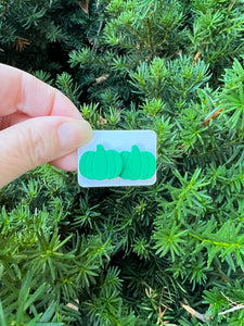 Green Pumpkin Stud Earrings