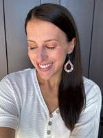 Boho Fall Scalloped Wood Teardrop Earrings