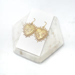 Gold Heart Spike Earrings