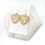 Gold Heart Spike Earrings