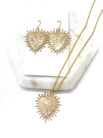 Gold Heart Spike Necklace