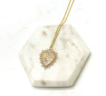 Gold Heart Spike Necklace