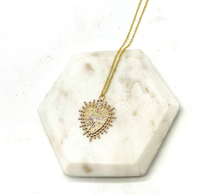 Gold Heart Spike Necklace