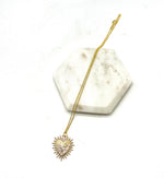 Gold Heart Spike Necklace