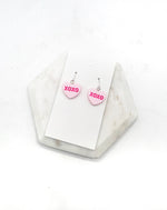 Pink XOXO Conversation Heart Earrings