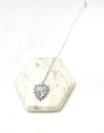 Silver Heart Spike Necklace