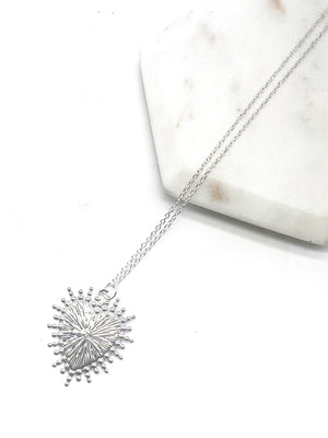 Silver Heart Spike Necklace