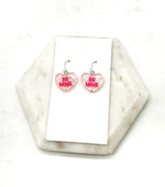 Glitter Pink Be Mine Conversation Heart Earrings