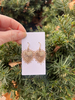 Gold Heart Spike Earrings