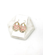 Floral Metal Oval Earrings