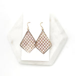 Gold Checkered Diamond Earrings