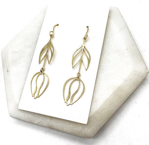 Gold Tulip Metal Earrings