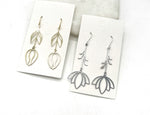Silver Lotus Metal Earrings