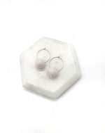 Ivory Pom Hoop Earrings