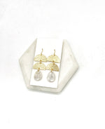 Gold Ivory Double Luna Earrings