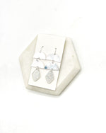 Silver Glitter Double Luna Earrings