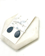 Black Silver Double Luna Earrings