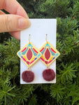 Moroccan Pom Acrylic Earrings