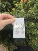 Silver Disc Flourish Earrings