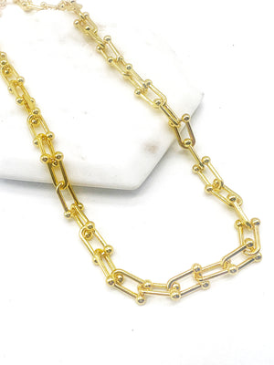 Gold Barbarella Chain Link Necklace