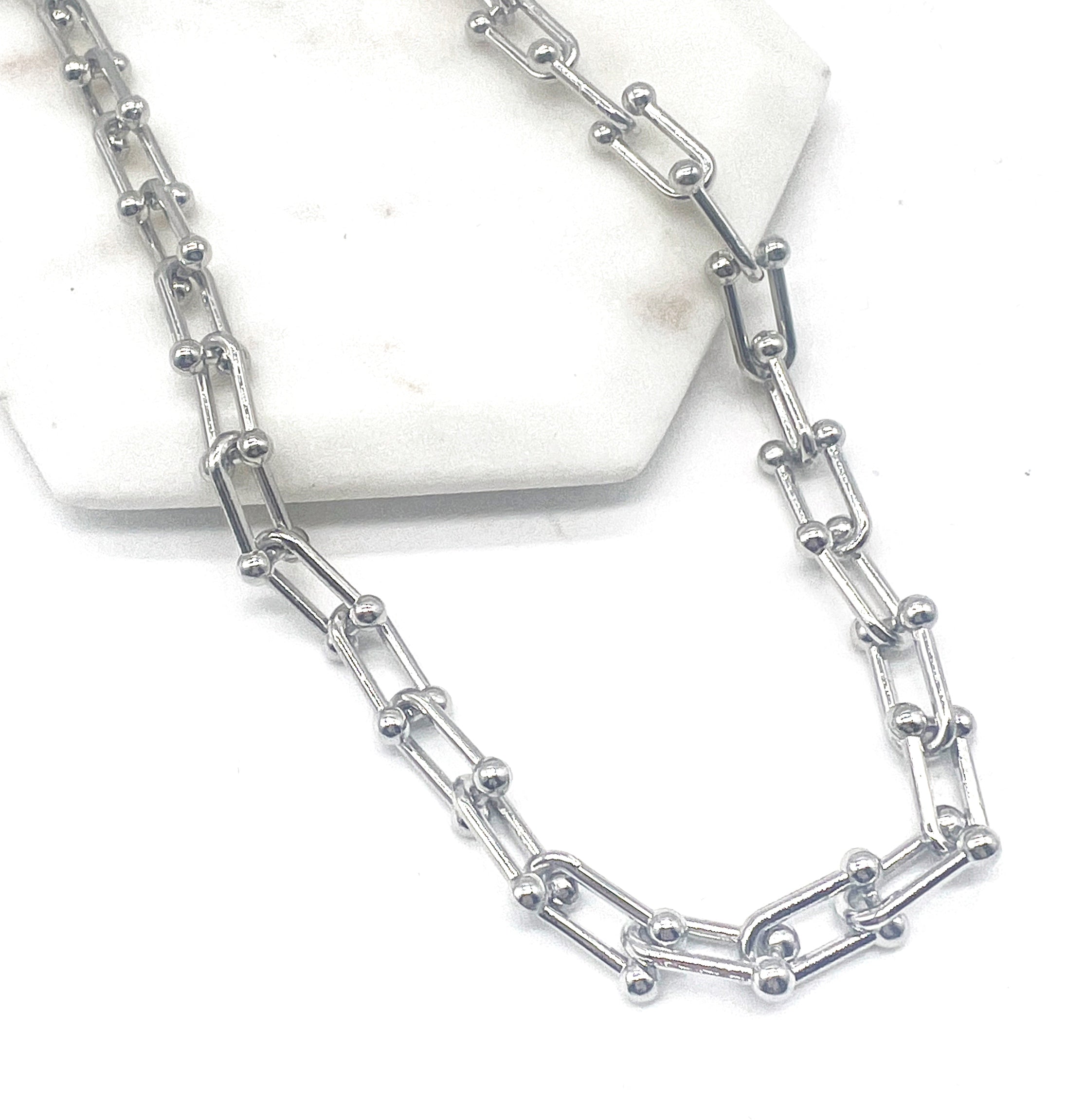 Silver Barbarella Chain Link Necklace