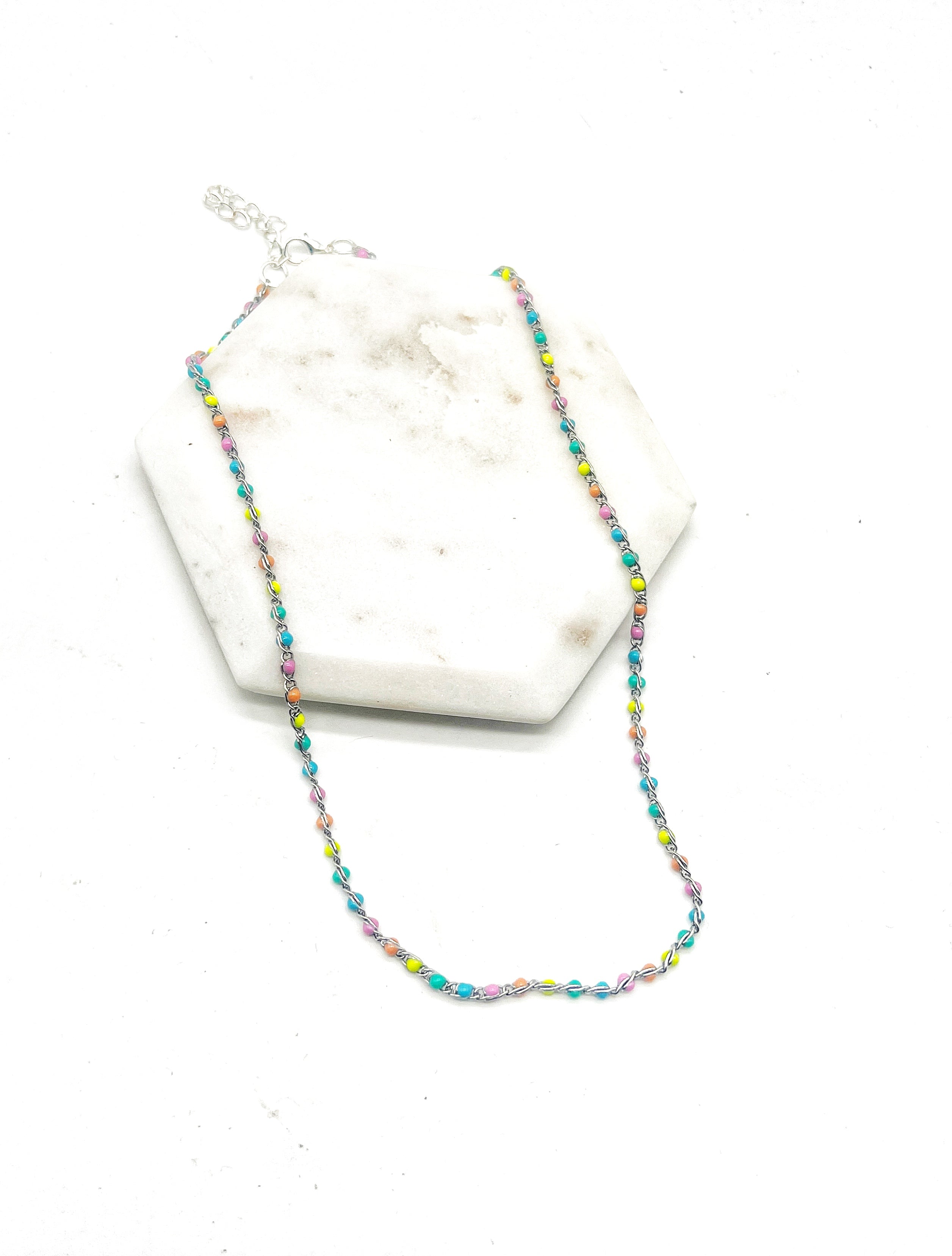 Colorful Enamel Dot Necklace