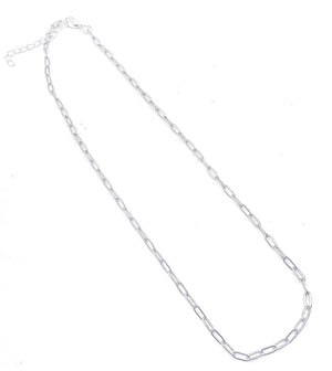 Silver Stainless Steel Paperclip Necklace