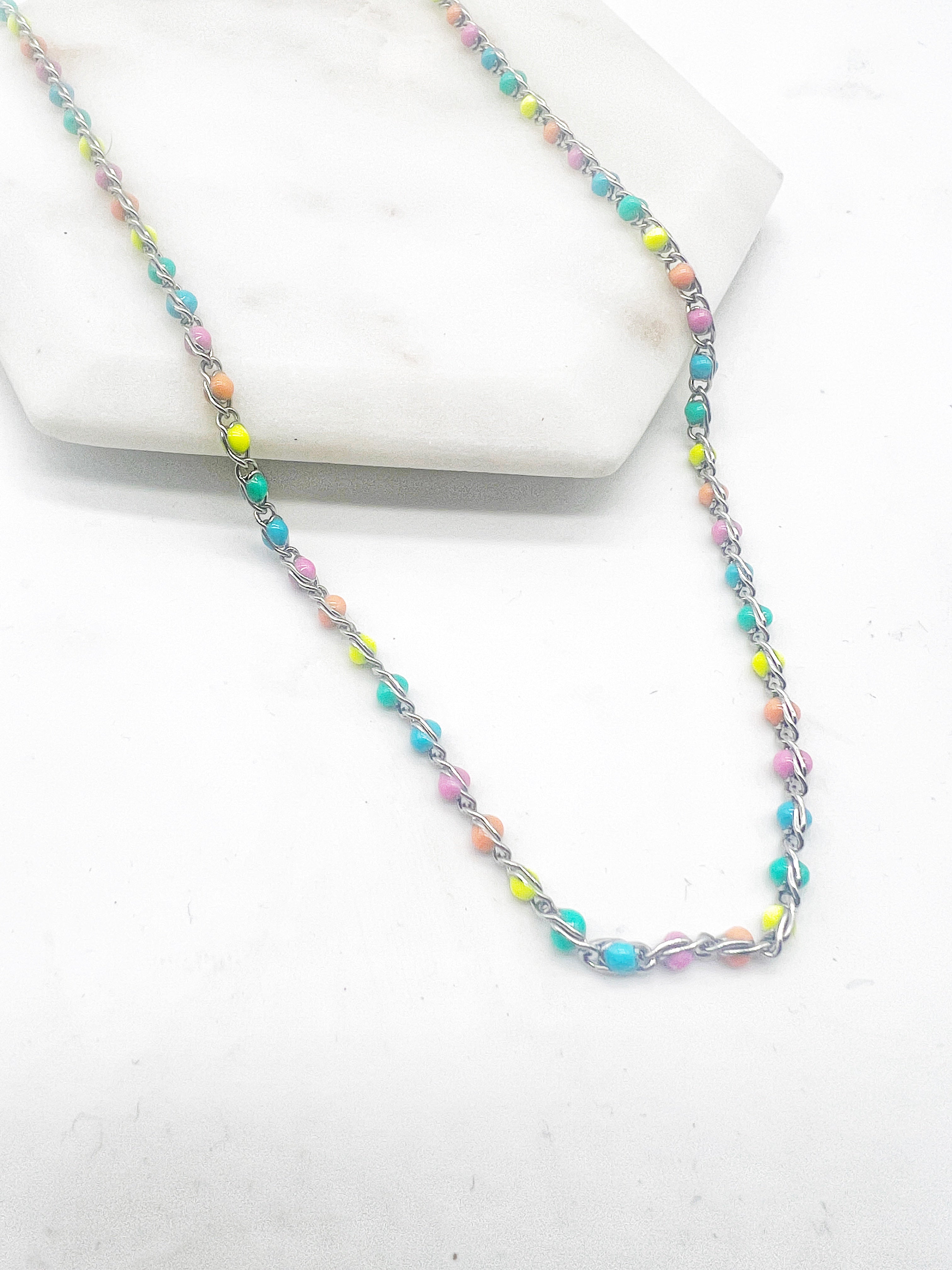 Colorful Enamel Dot Necklace