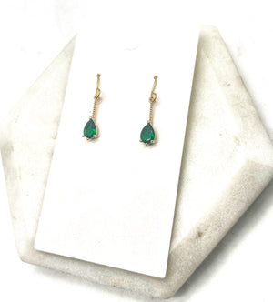 Emerald Mini Sparkle CZ Earrings