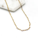 Gold Stainless Steel Paperclip Necklace