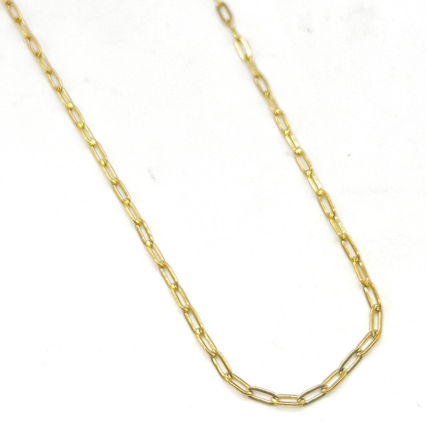 Gold Stainless Steel Paperclip Necklace