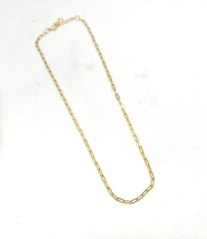 Gold Stainless Steel Paperclip Necklace