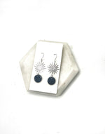 Black Silver Sunburst Earrings