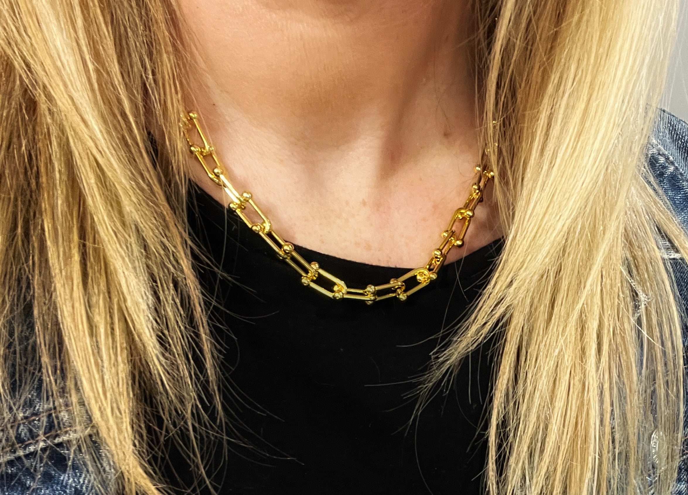 Gold Barbarella Chain Link Necklace